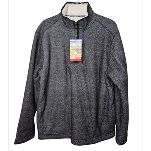 Orvis Men's Quarter Zip Sherpa Backed Pullover Sweater Size M
